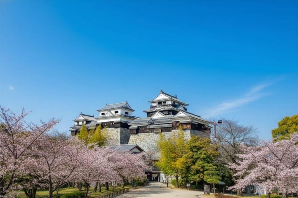 Lâu đài Matsuyama thuộc vùng Shikoku với lối kiến trúc còn được giữ nguyên bản.